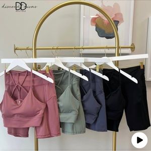 Biker shorts set with matching bra